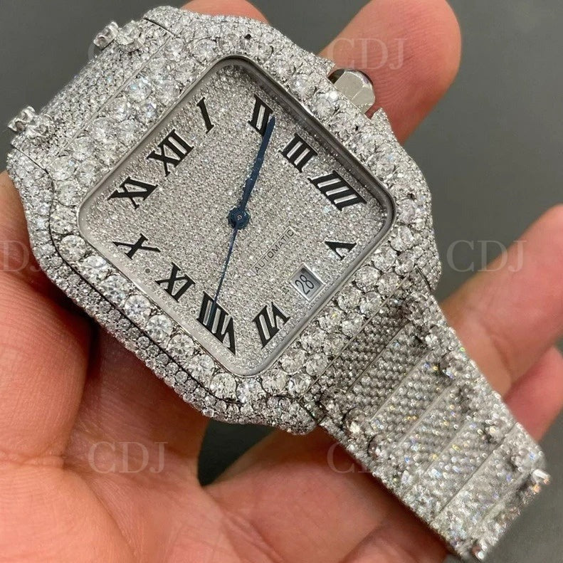 Fully Iced Out VVS Moissanite Iced Out Stainless Steel Watch customdiamjewel
