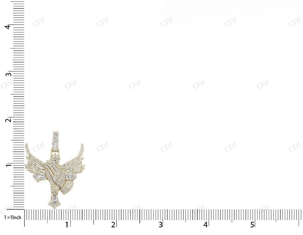 10K Yellow Gold Lab Grown Diamond Cross Pendant Hip Hop Pendent customdiamjewel