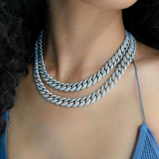 Hip Hop 10MM Custom Diamonds Women's Cuban Necklace  customdiamjewel   