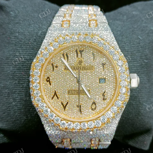 AP Natural Diamond Studded Two Tone Stainless Steel Luxurious Watch customdiamjewel