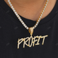 Yellow Gold And White Gold Plated Profit Name Pendant For Rappers hip hop jewelry CustomDiamJewel