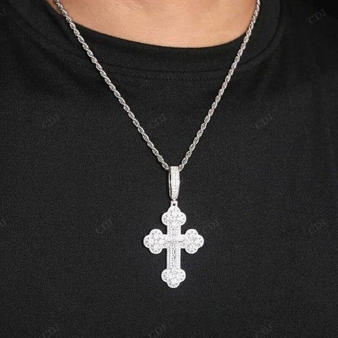 Luxurious Iced Out Baguette Cross Pendant For Mens hip hop jewelry CustomDiamJewel