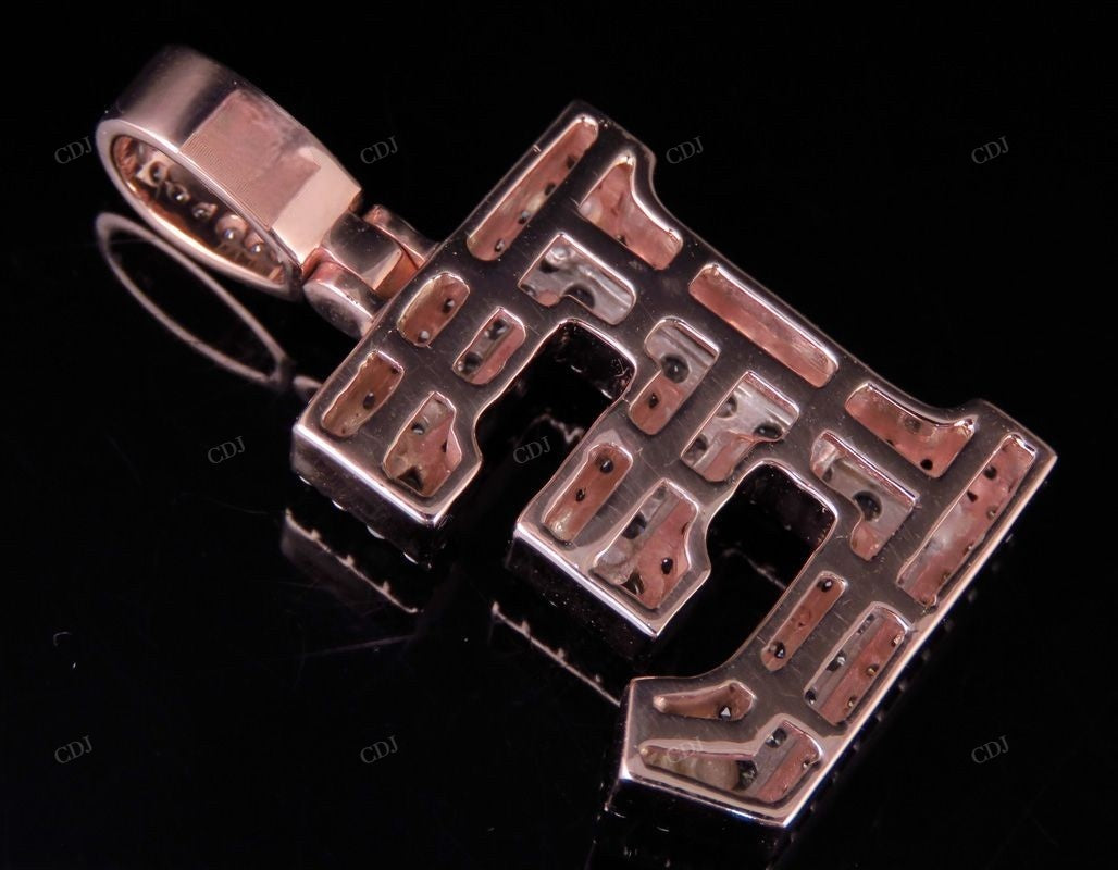 1.5" 1.75 CTW 14K Gold Natural Diamond Custom E Letter Pendant CustomDiamJewel