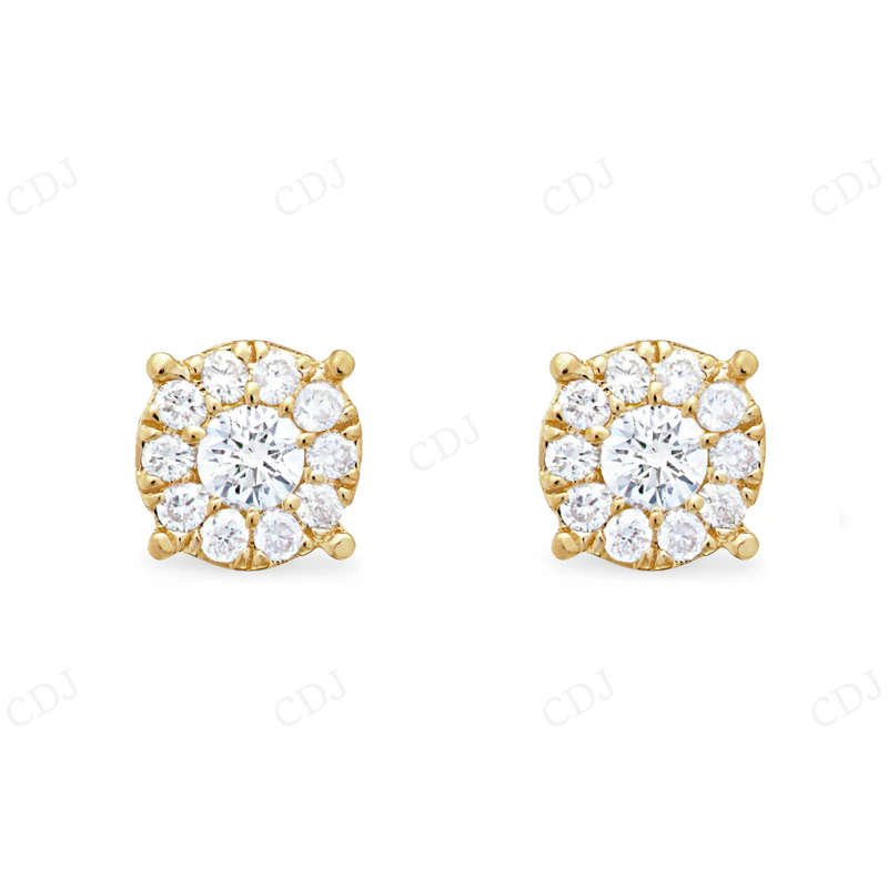 0.40CT Moissanite Diamond Cluster Earrings Stud earrings CustomDiamJewel