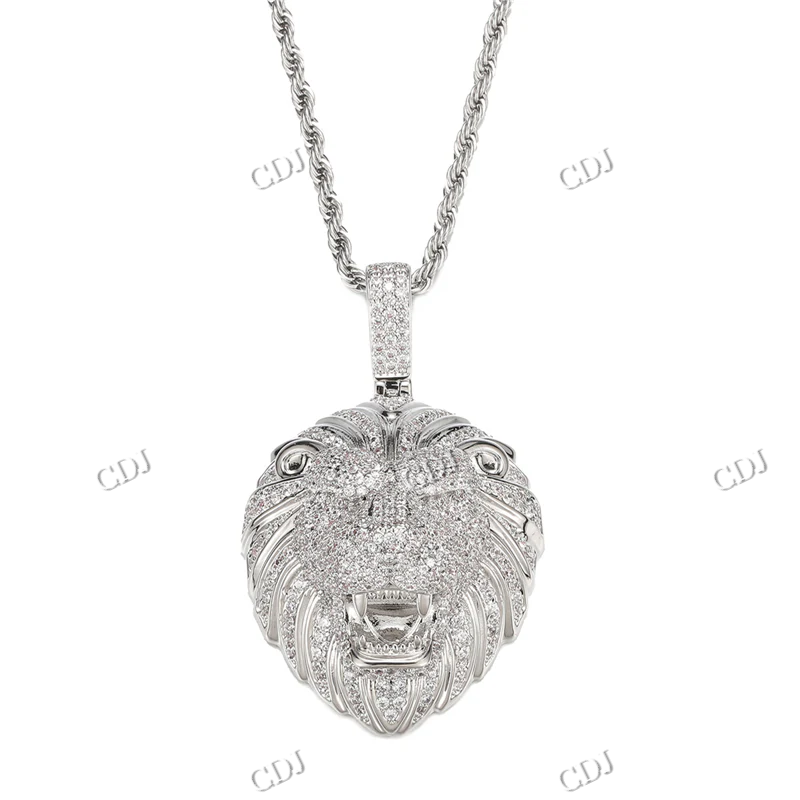 High Quality Iced Out Custom Lion Head Diamond Pendant hip hop jewelry CustomDiamJewel