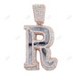 10K Rose Gold Letter R Iced Out Hip Hop Initial Pendant hip hop jewelry CustomDiamJewel