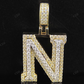 1.5CTW Solid Gold Real Diamond initial 'N' Letter Pendant CustomDiamJewel