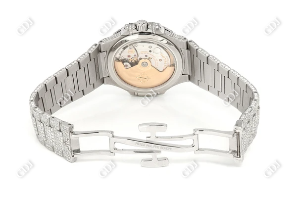 Fully Iced Out 36mm Patek Philippe Nautilus Moissanite Ladies Watch customdiamjewel