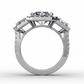 Radiant Cut Moissanite 3 Stone Anniversary Ring  customdiamjewel   