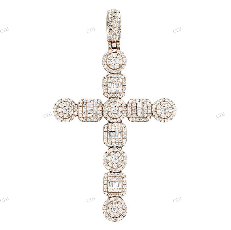 2.6 Inch Iced Out Moissanite Cross Pendant hip hop jewelry CustomDiamJewel