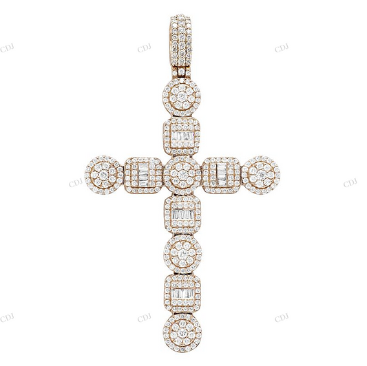 2.6 Inch Iced Out Moissanite Cross Pendant hip hop jewelry CustomDiamJewel