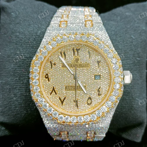 AP Natural Diamond Studded Two Tone Stainless Steel Luxurious Watch customdiamjewel