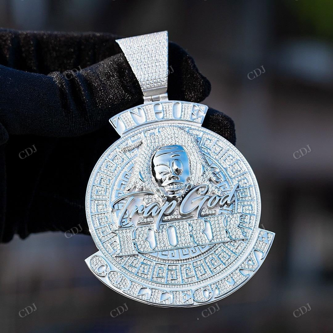 Customized Logo Fully Iced Out Diamond Hip Hop Pendant hip hop jewelry CustomDiamJewel   
