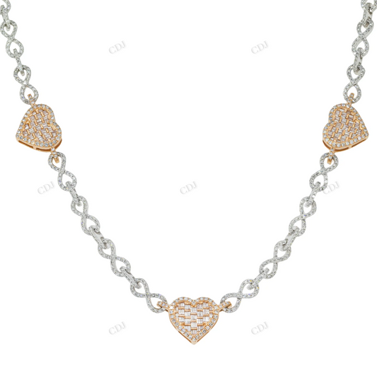6.51 CTW Two Tone Baguette And Round Diamond Chain hip hop jewelry CustomDiamJewel