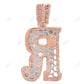 10K Rose Gold Letter R Iced Out Hip Hop Initial Pendant hip hop jewelry CustomDiamJewel
