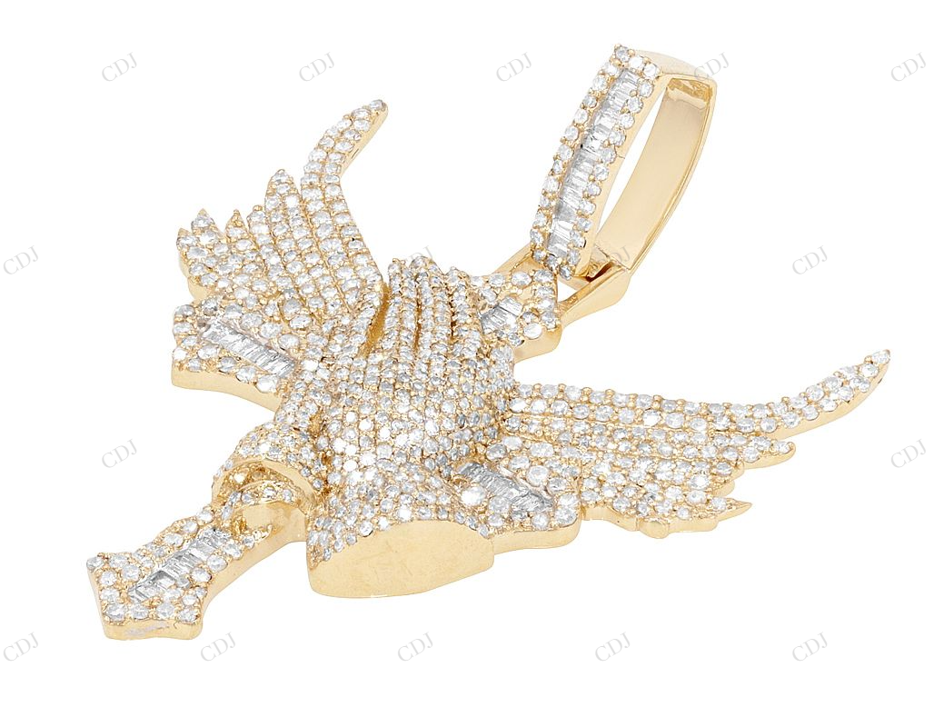 10K Yellow Gold Lab Grown Diamond Cross Pendant Hip Hop Pendent customdiamjewel