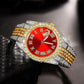 Luxury Time Piece Iced out Green Dial Roman Rolex Jubilee customdiamjewel