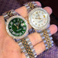 Hip Hop Stainless Steel Blue Dial Rolex Watch  customdiamjewel   