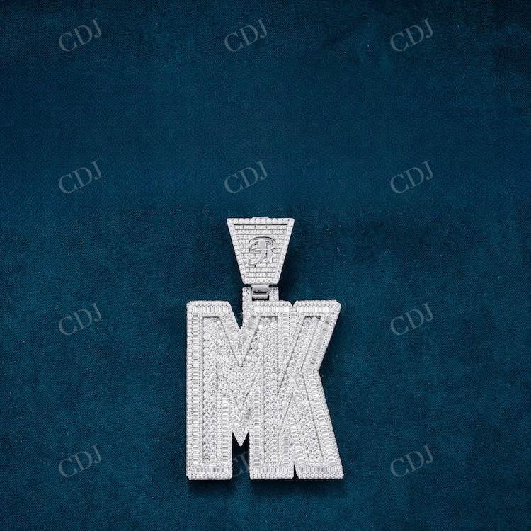 Initial Letter MK Custom Diamond Pendant  customdiamjewel   