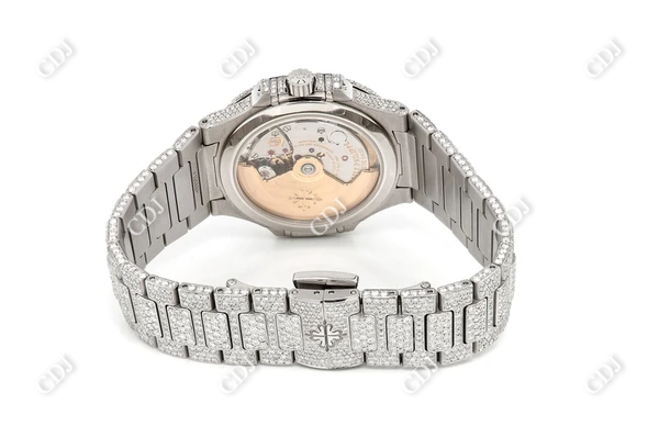 Fully Iced Out 36mm Patek Philippe Nautilus Moissanite Ladies Watch customdiamjewel