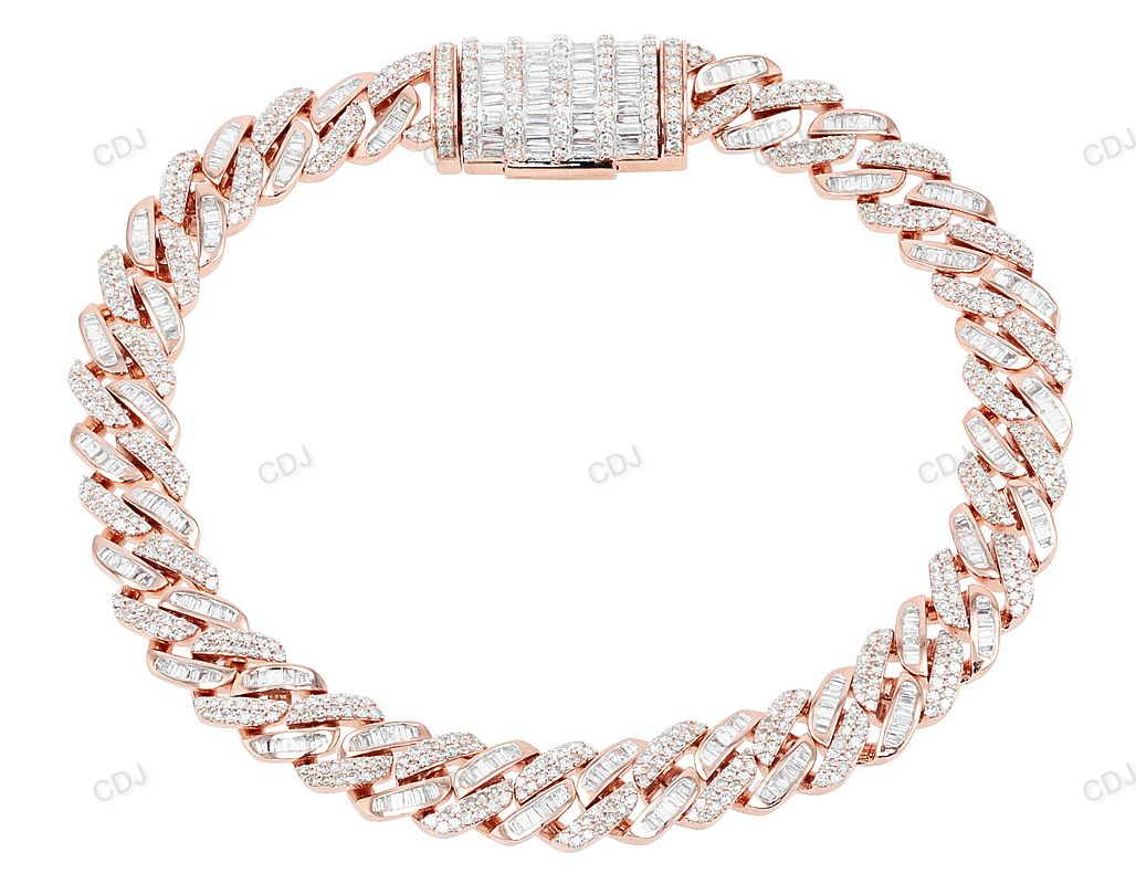 Miami Link Silver Moissanite Cuban Bracelet hip hop jewelry customdiamjewel