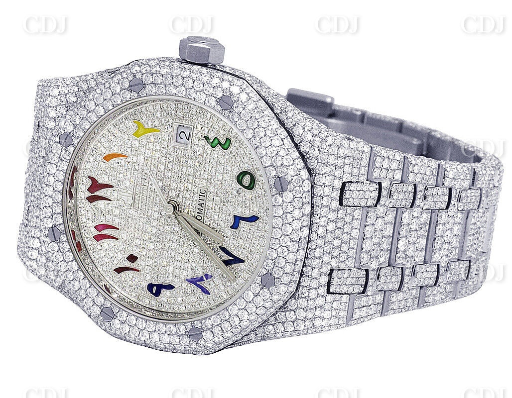 Men Women Arabic Custom Dial Hip Hop VVS Moissanite Diamond Watch customdiamjewel