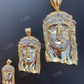Two Tone Jesus Piece Diamond Pendant  customdiamjewel   