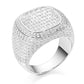 Hip Hop Sterling Silver Square Signet Iced Out Rings hip hop jewelry CustomDiamJewel
