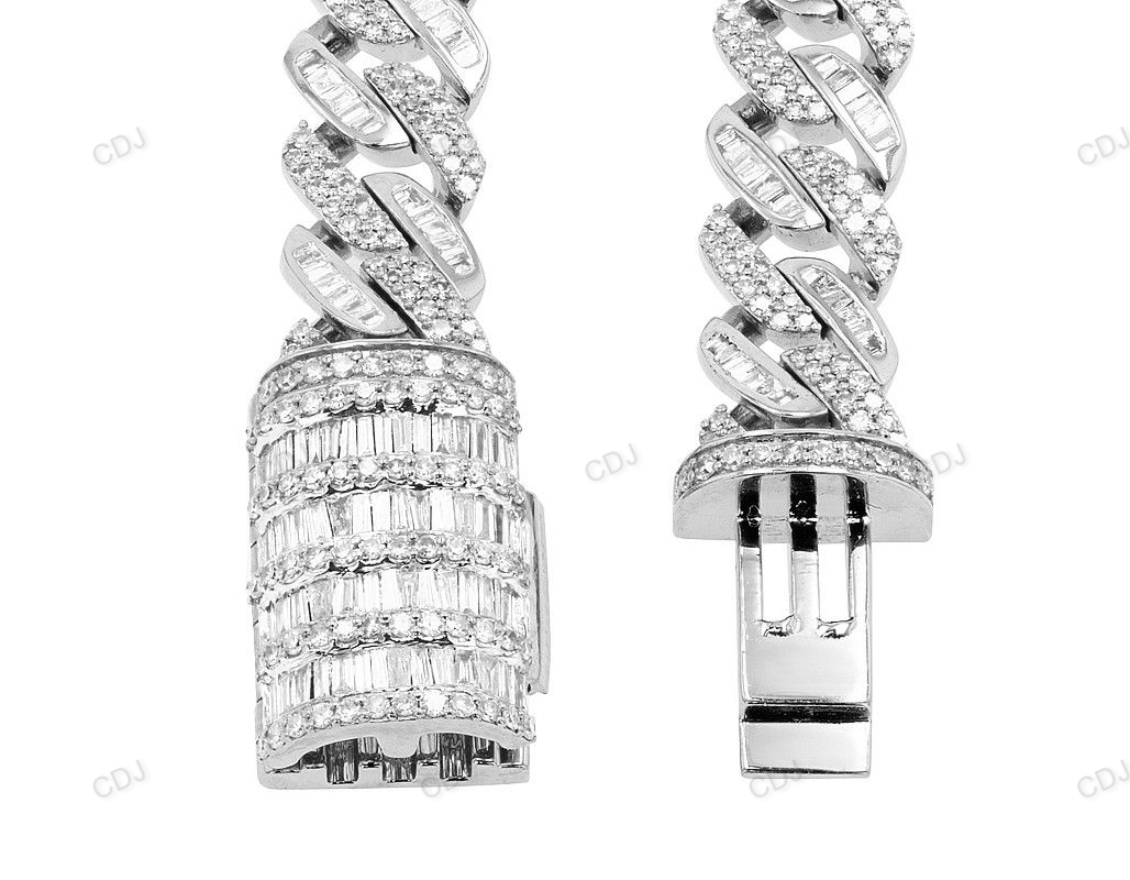 Miami Link Silver Moissanite Cuban Bracelet hip hop jewelry customdiamjewel