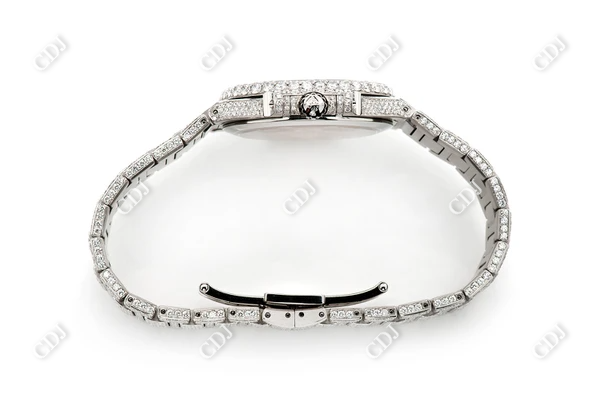 Fully Iced Out 36mm Patek Philippe Nautilus Moissanite Ladies Watch customdiamjewel