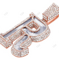 10K Rose Gold Letter R Iced Out Hip Hop Initial Pendant hip hop jewelry CustomDiamJewel
