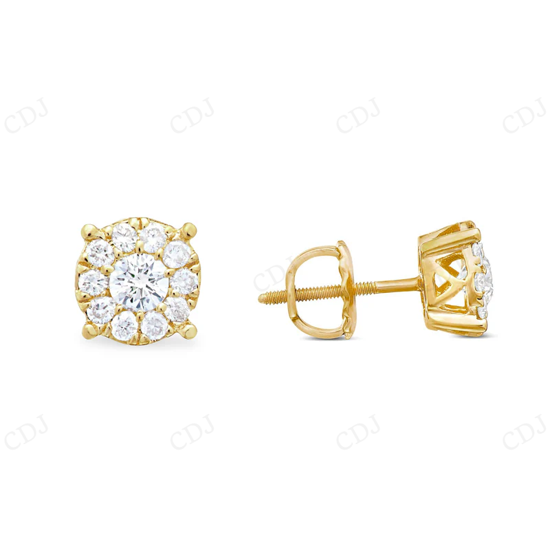 0.40CT Moissanite Diamond Cluster Earrings Stud earrings CustomDiamJewel