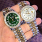 Top Quality Hip Hop Blue Dial Date Just Full Iced Out Moissanite Rolex Watch customdiamjewel