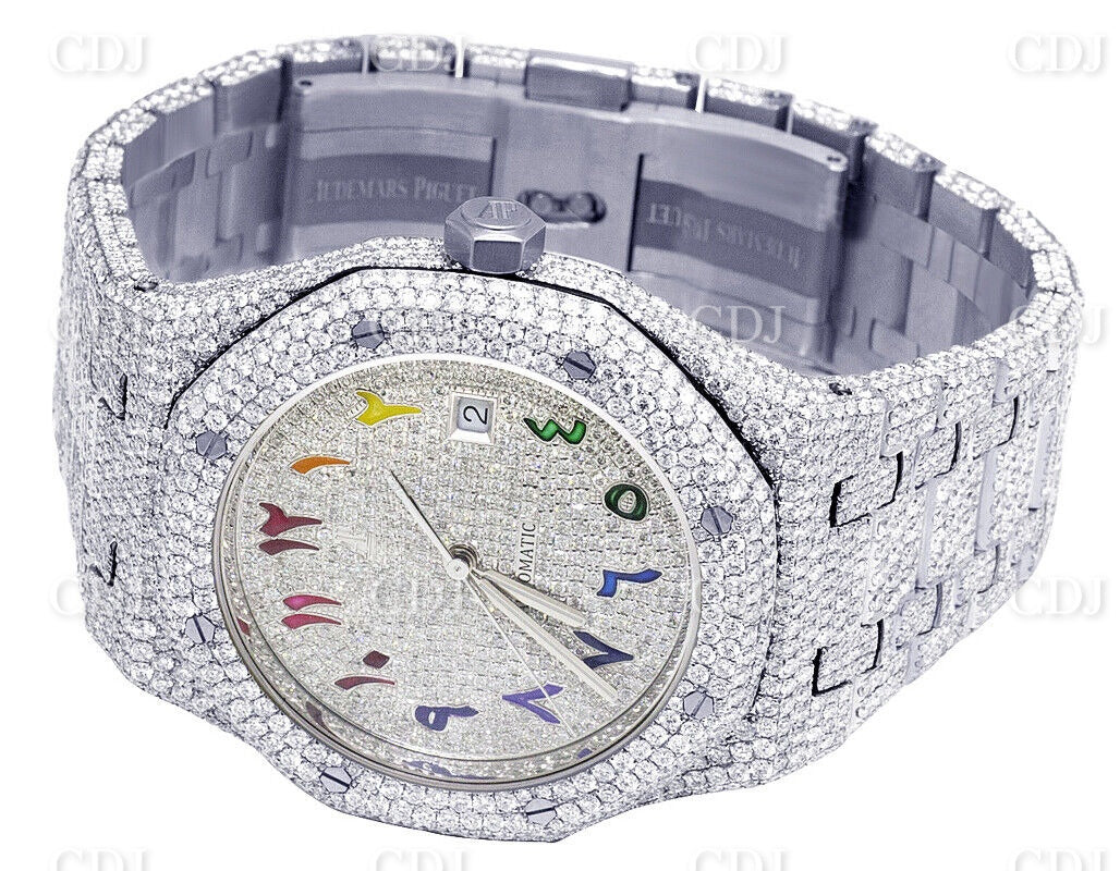 Men Women Arabic Custom Dial Hip Hop VVS Moissanite Diamond Watch customdiamjewel