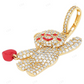 1.4 Inch Custom Sterling Silver Moissanite Teddy Pendant CustomDiamJewel