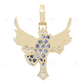 10K Yellow Gold Lab Grown Diamond Cross Pendant Hip Hop Pendent customdiamjewel