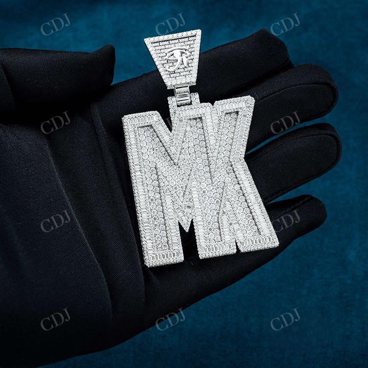 Initial Letter MK Custom Diamond Pendant  customdiamjewel   