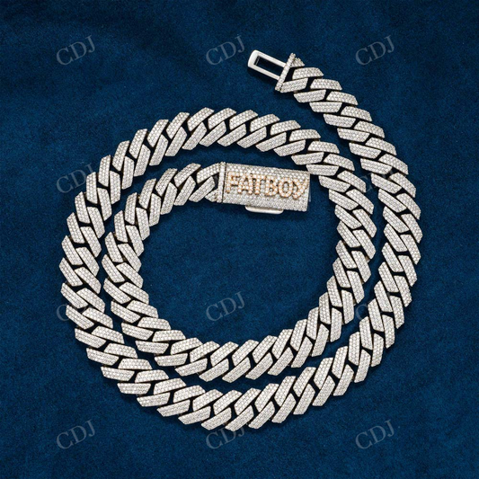 Custom Latter Clasp Iced Out Diamond Hip Hop Men Cuban Chain hip hop jewelry customdiamjewel   
