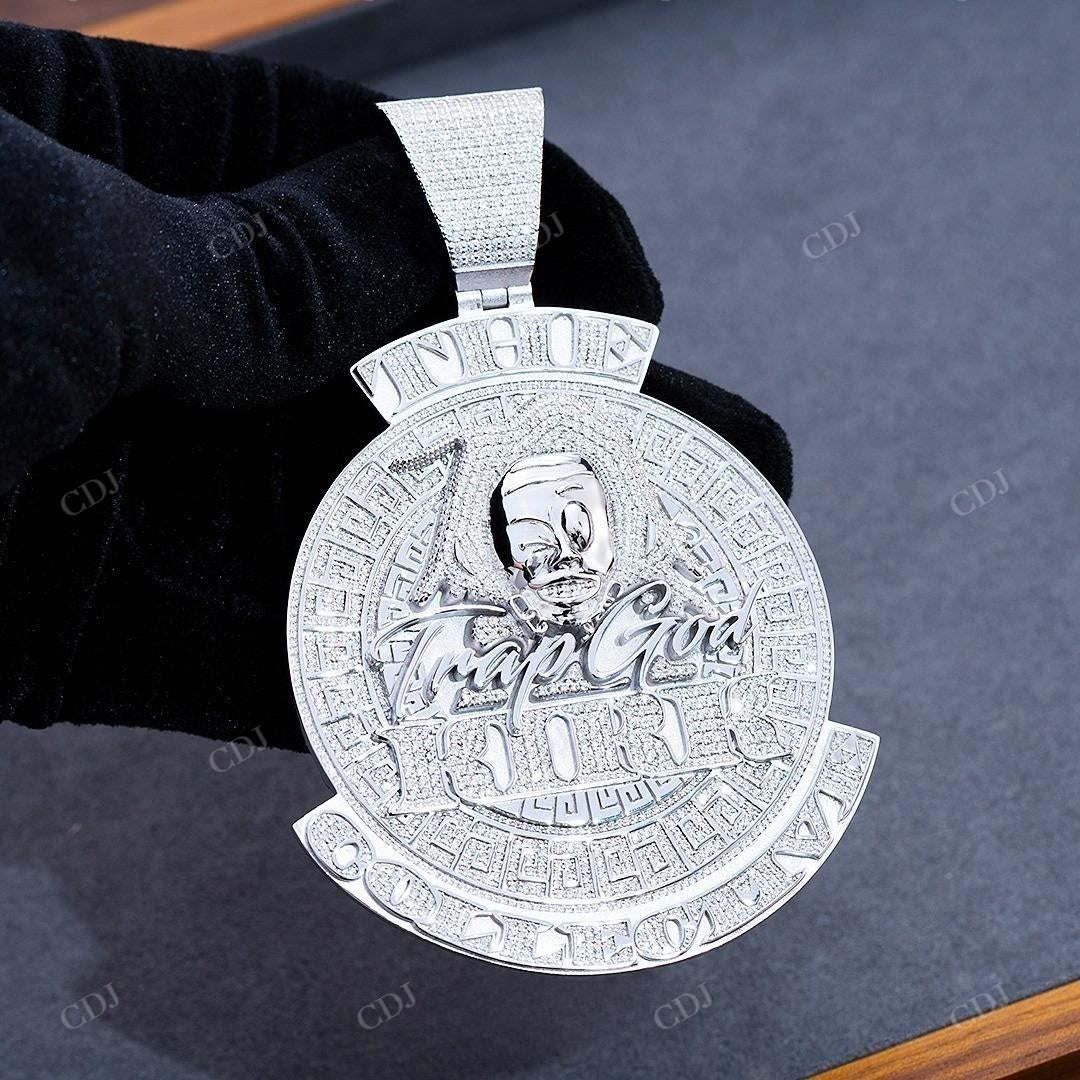 Customized Logo Fully Iced Out Diamond Hip Hop Pendant hip hop jewelry CustomDiamJewel   