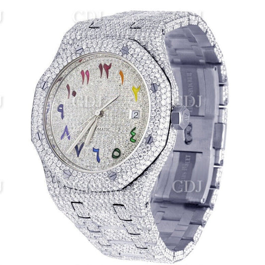 Luxury AP Arabic Numeral Moissanite Diamond Watch customdiamjewel