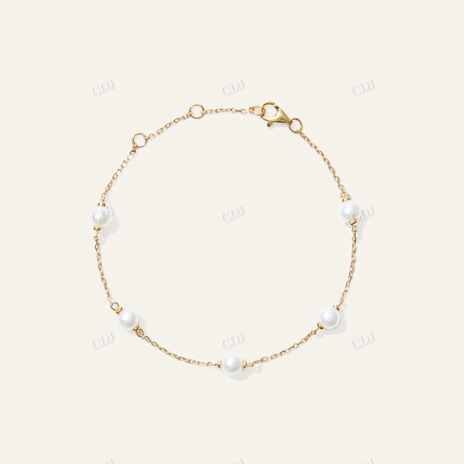 10K Gold Freshwater Cultured Pearl Bracelet hip hop jewelry customdiamjewel