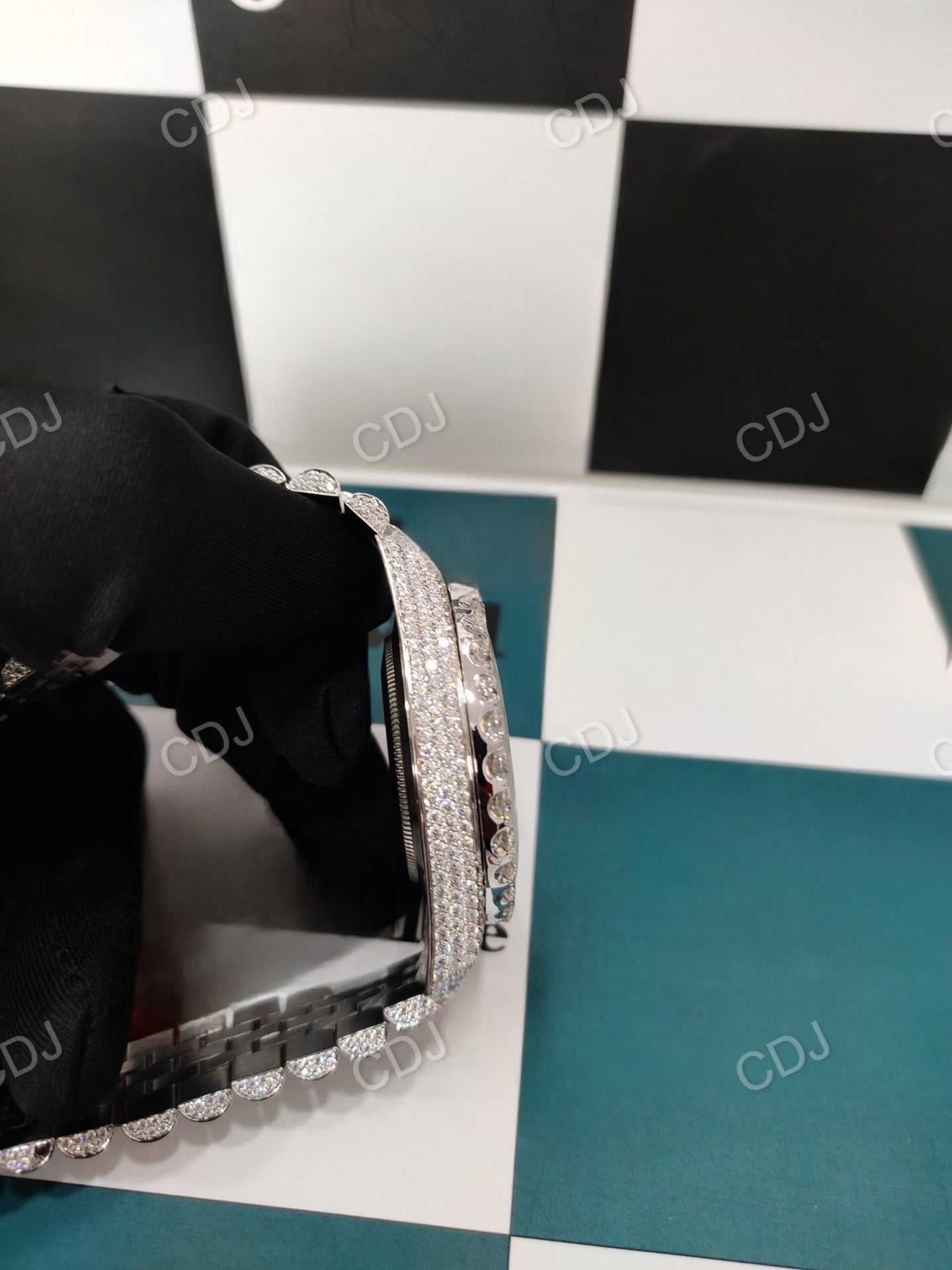 Men's Luxury Automatic Rolex Hip Hop Style Diamond Studded Watch customdiamjewel