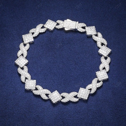 11mm Iced Out Infinity Style Cuban Bracelet For Men hip hop jewelry CustomDiamJewel