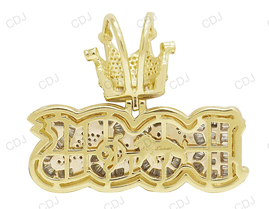 925 Silver Moissanite BOSS Crown Letter Pendant hip hop jewelry CustomDiamJewel