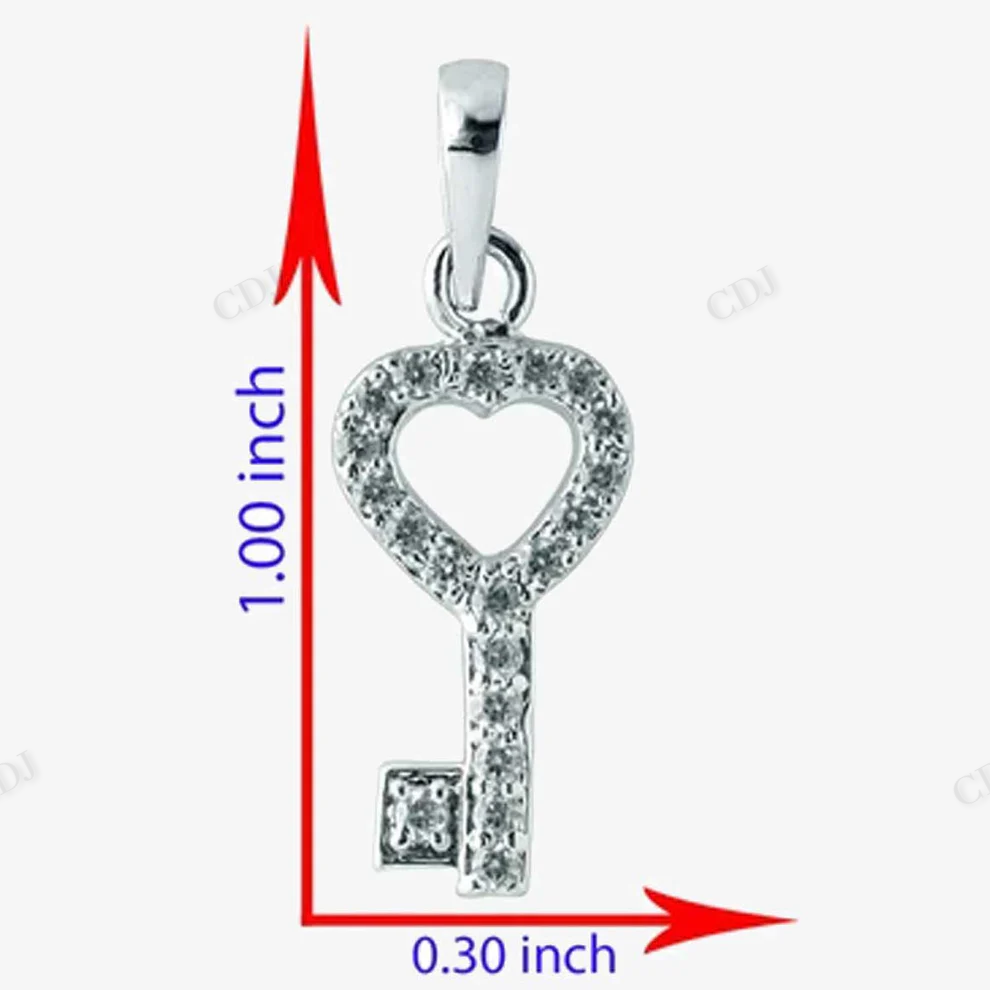 Sterling Silver Key Shape Moissanite Pendant hip hop jewelry CustomDiamJewel