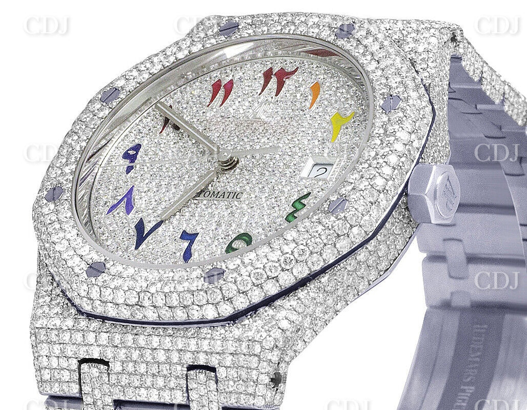 Men Women Arabic Custom Dial Hip Hop VVS Moissanite Diamond Watch customdiamjewel