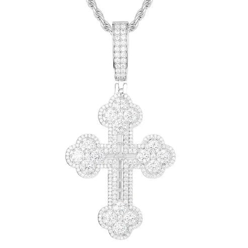 Luxurious Iced Out Baguette Cross Pendant For Mens hip hop jewelry CustomDiamJewel