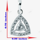 Silver white Gold Plated Trillian Cut Halo Moissanite Pendant hip hop jewelry CustomDiamJewel