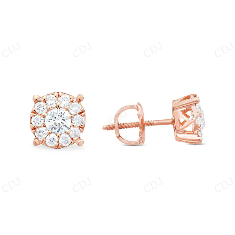 0.40CT Moissanite Diamond Cluster Earrings Stud earrings CustomDiamJewel