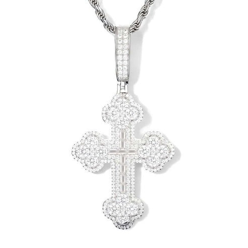 Luxurious Iced Out Baguette Cross Pendant For Mens hip hop jewelry CustomDiamJewel